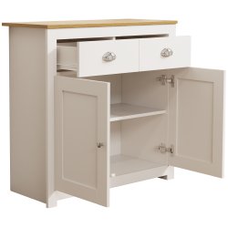 Balusa L kommode 2 lger 2 skuffer 1 hylde - hvid/natur