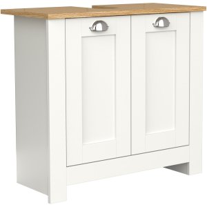 VCM NORDIC Balusa M badevrelsesunderskab til hndvask, m. 2 lger - hvid/natur tr