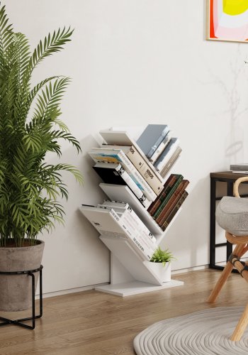 VCM-Nulis L Regal, mit 6 offenen Fächern - Holz weiß