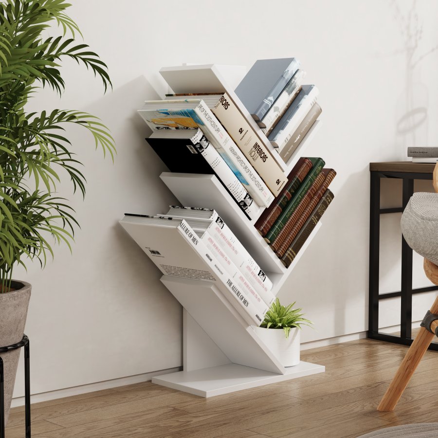 VCM-Nulis L Regal, mit 6 offenen Fächern - Holz weiß