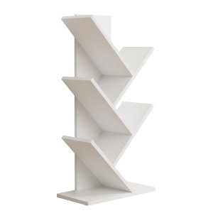 VCM-Nulis L bokhylla, m. 6 ppna rum - vitt tr