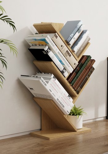 VCM-Nulis L Regal, mit 6 offenen Fächern - Naturholz