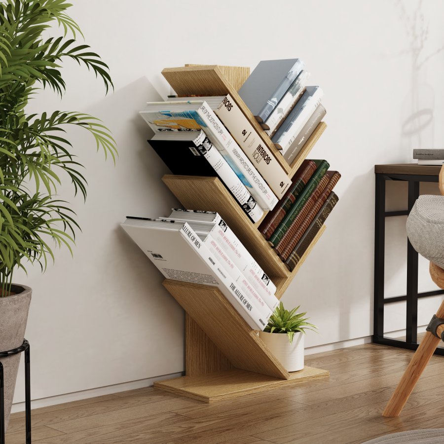 VCM-Nulis L Regal, mit 6 offenen Fächern - Naturholz