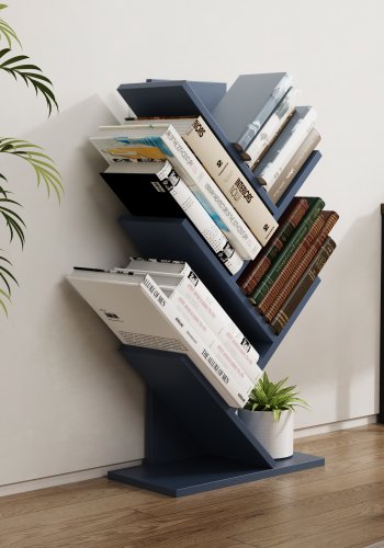 VCM-Nulis L Regal, mit 6 offenen Fächern - anthrazitgraues Holz