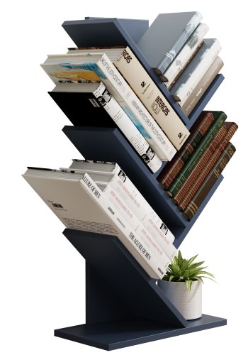 VCM-Nulis L Regal, mit 6 offenen Fächern - anthrazitgraues Holz