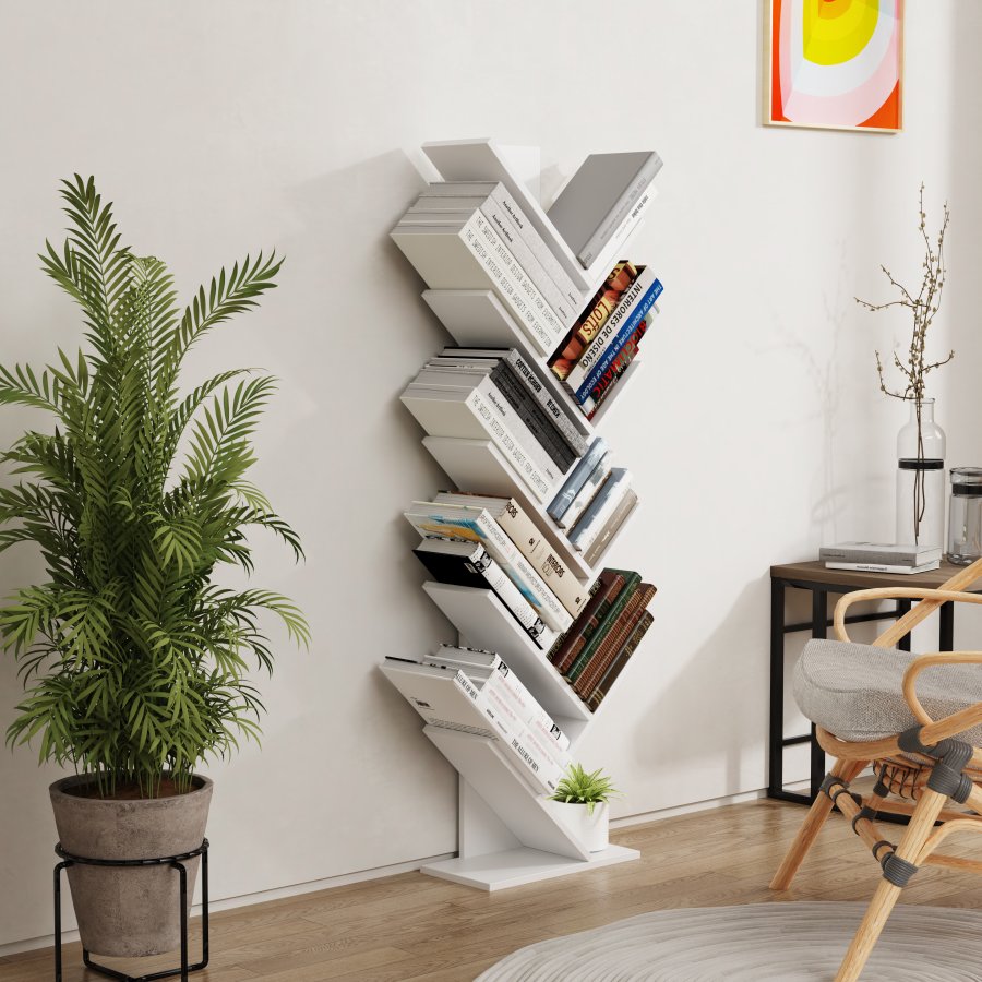 VCM-Nulis XL Regal, mit 10 offenen Fächern - Holz weiß