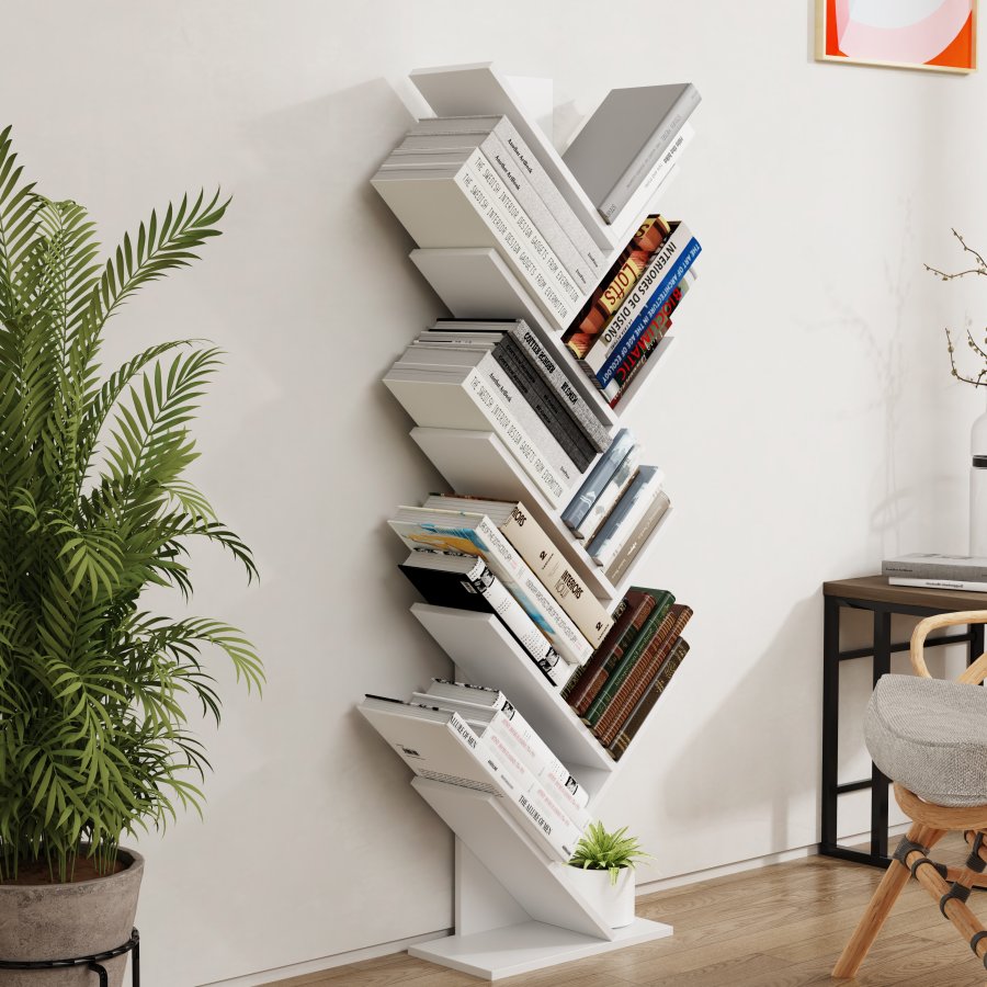 VCM-Nulis XL Regal, mit 10 offenen Fächern - Holz weiß