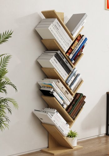 VCM-Nulis XL bokhylle, m. 10 pne rom - naturlig tre