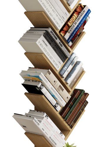 VCM-Nulis XL bokhylle, m. 10 pne rom - naturlig tre