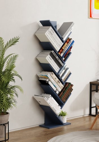 VCM-Nulis XL Regal, mit 10 offenen Fächern - anthrazitgraues Holz