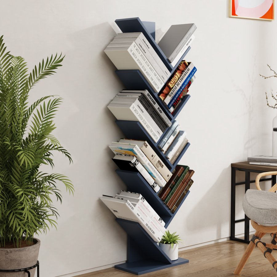 VCM-Nulis XL Regal, mit 10 offenen Fächern - anthrazitgraues Holz