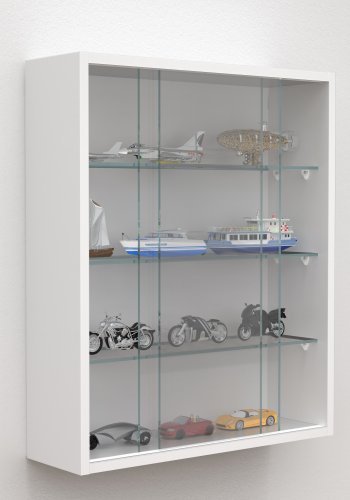 VCM NORDIC Drivalo M Hngeschrank, m. 2 Schiebetren und 3 Einlegebden  Glas und weies Holz