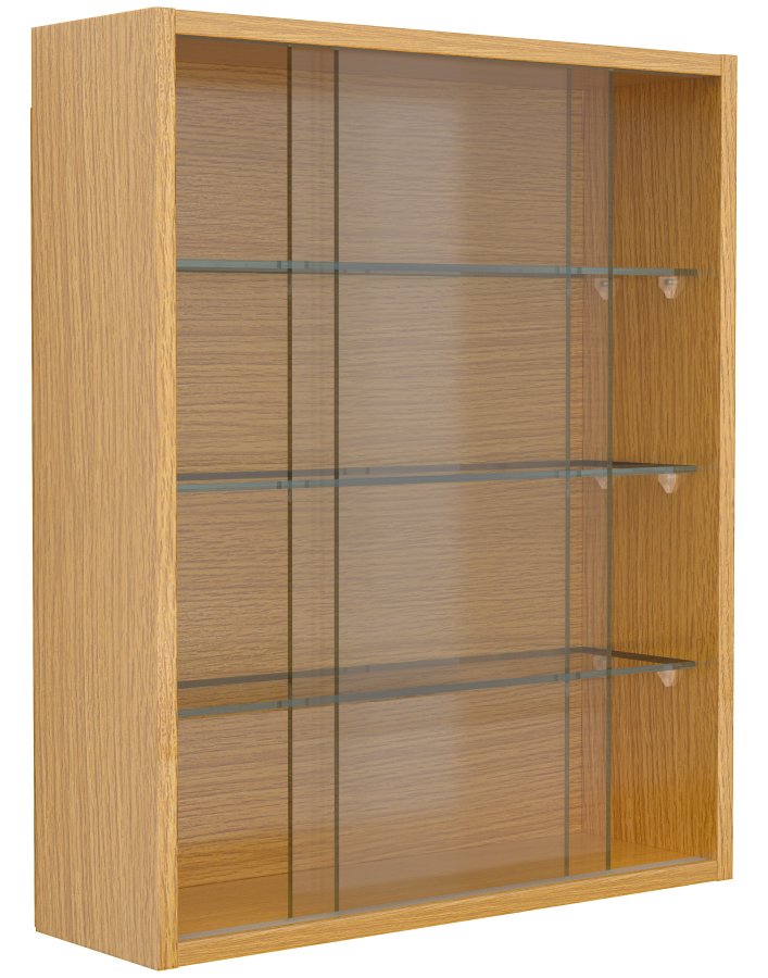 VCM NORDIC Drivalo M Hängeschrank, m. 2 Schiebetüren und 3 Einlegeböden - Glas und Naturholz