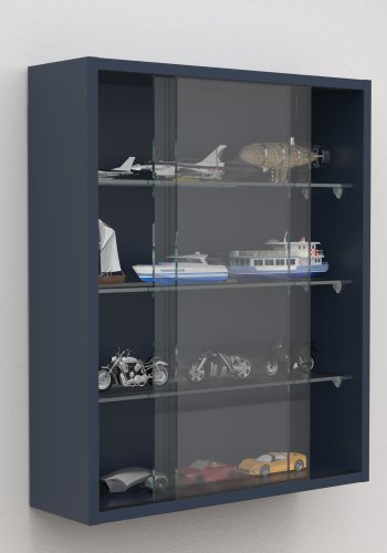 VCM NORDIC Drivalo M Wandschrank, mit 2 Schiebetüren und 3 Einlegeböden – Glas und anthrazitgraues Holz