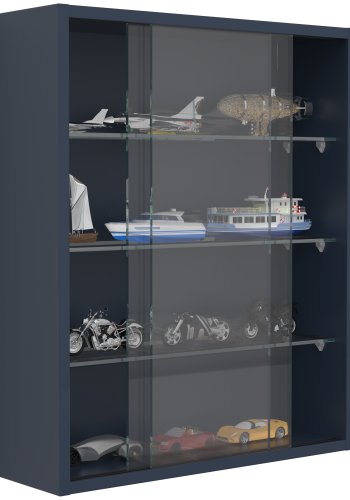 VCM NORDIC Drivalo M Wandschrank, mit 2 Schiebetüren und 3 Einlegeböden – Glas und anthrazitgraues Holz