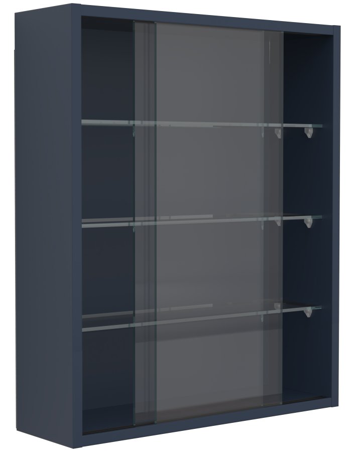 VCM NORDIC Drivalo M Wandschrank, mit 2 Schiebetüren und 3 Einlegeböden – Glas und anthrazitgraues Holz