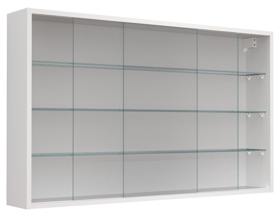 VCM NORDIC Drivalo XL Hngeschrank, m. 2 Schiebetren und 3 Einlegebden  Glas und weies Holz