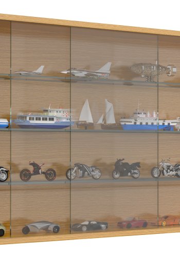 VCM NORDIC Drivalo XL Hängeschrank, m. 2 Schiebetüren und 3 Einlegeböden - Glas und Naturholz