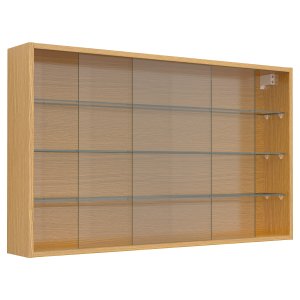 VCM NORDIC Drivalo XL vggskp, w. 2 skjutdrrar och 3 hyllor - glas och naturligt tr