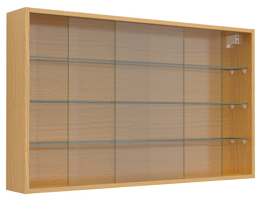 VCM NORDIC Drivalo XL Hängeschrank, m. 2 Schiebetüren und 3 Einlegeböden - Glas und Naturholz