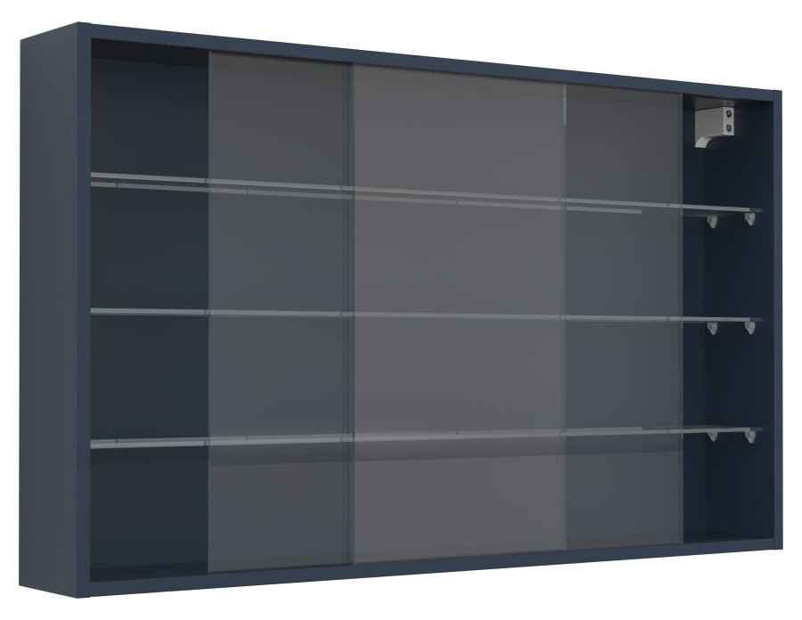 VCM NORDIC Drivalo XL Hängeschrank, m. 2 Schiebetüren und 3 Einlegeböden – Glas und anthrazitgraues Holz