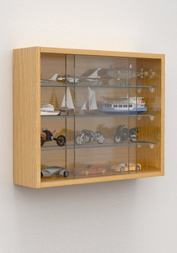 VCM NORDIC Drivalo S Hängeschrank, m. 2 Schiebetüren und 3 Einlegeböden – Glas und Naturholz