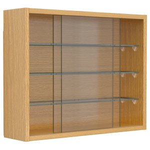 VCM NORDIC Drivalo S vggskp, m. 2 skjutdrrar och 3 hyllor - glas och naturligt tr