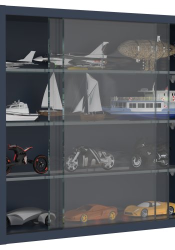 VCM NORDIC Drivalo S Wandschrank, mit 2 Schiebetüren und 3 Einlegeböden - Glas und anthrazitgraues Holz