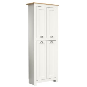 VCM NORDIC Balusa badevrelsesskab, m. 4 lger og hylder - hvid/natur tr