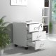VCM NORDIC Baula L Aktenschrank, abschließbar, mit 3 Schubladen und Rollen - Holz weiß
