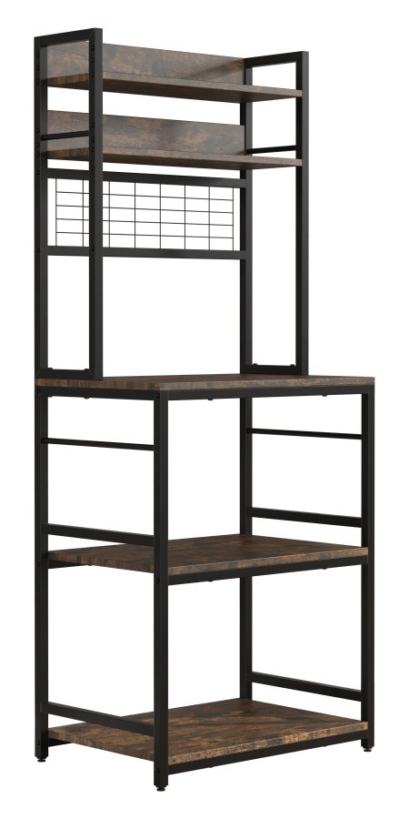 VCM NORDIC Kolari kjkkenhylle, m. hyller - naturlig tre og svart jern