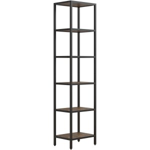 VCM NORDIC Vinali M reol, m. 4 hylder - brun melamin og sort jern