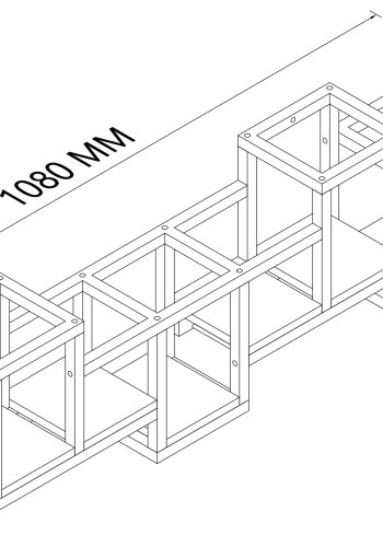 VCM NORDIC Kolari M Küchenregal - Naturholz und schwarzes Eisen