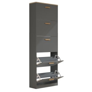 VCM NORDIC Halom XL skoskab, m. 5 lger - antracitgr/natur tr