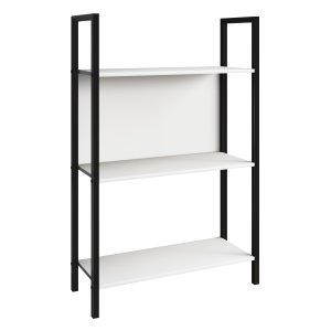 VCM NORDIC Flakos kontorhylle, m. 3 hyller - hvitt tre og metall