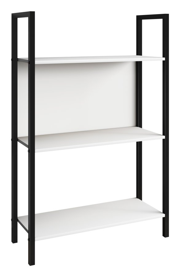 VCM NORDIC Flakos Büroregal, m. 3 Böden - weiß Holz und Metall