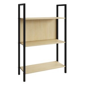 VCM NORDIC Flakos kontorhylle, m. 3 hyller - naturlig tre og metall
