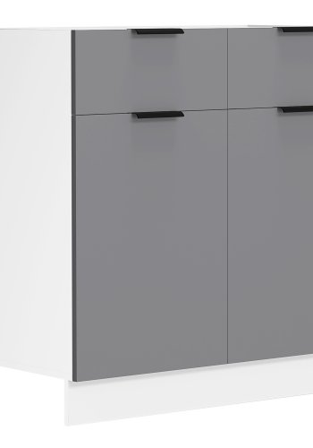 VCM NORDIC Fasola Küchenunterschrank, m. 2 Türen, 1 Schublade, 1 Einlegeboden - Holz anthrazitgrau/weiß (B:80)