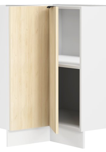 VCM NORDIC Fasola Küchen-Eckunterschrank, m. 1 Tür, 1 Einlegeboden - Holz natur/weiß