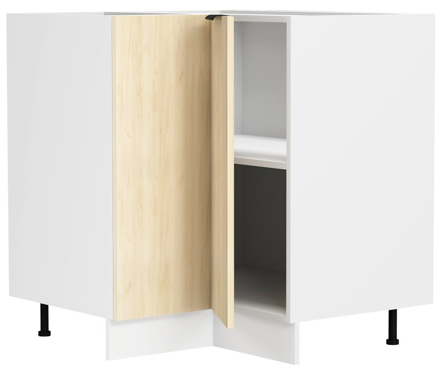 VCM NORDIC Fasola Küchen-Eckunterschrank, m. 1 Tür, 1 Einlegeboden - Holz natur/weiß
