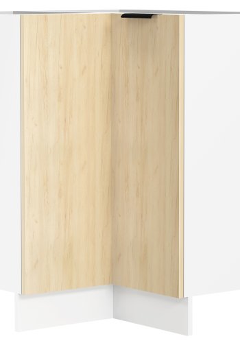 VCM NORDIC Fasola Küchen-Eckunterschrank, m. 1 Tür, 1 Einlegeboden - Holz natur/weiß