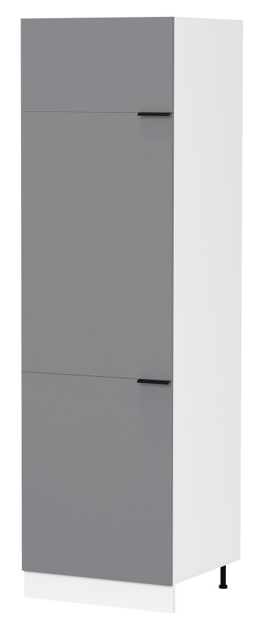 VCM NORDIC Fasola Küchen-Hochschrank, mit 3 Türen und 4 Einlegeböden - Holz anthrazitgrau/weiß (B:60)