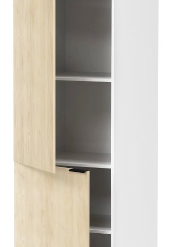 VCM NORDIC Fasola Küchen-Hochschrank, mit 3 Türen und 4 Einlegeböden - Holz natur/weiß (B:60)