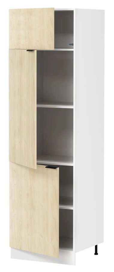 VCM NORDIC Fasola Küchen-Hochschrank, mit 3 Türen und 4 Einlegeböden - Holz natur/weiß (B:60)
