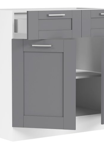 VCM NORDIC Colura Küchenunterschrank, m. 2 Türen, 1 Schublade, 1 Einlegeboden - Holz anthrazitgrau/weiß (B:80)