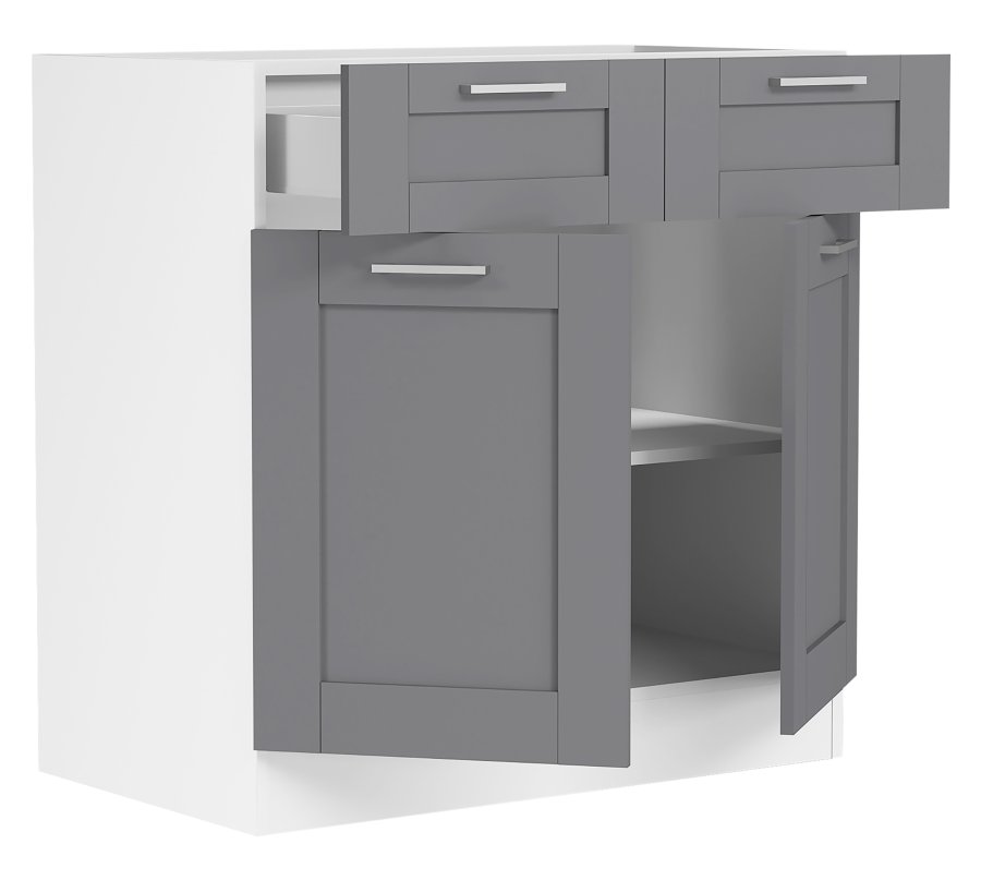 VCM NORDIC Colura Küchenunterschrank, m. 2 Türen, 1 Schublade, 1 Einlegeboden - Holz anthrazitgrau/weiß (B:80)