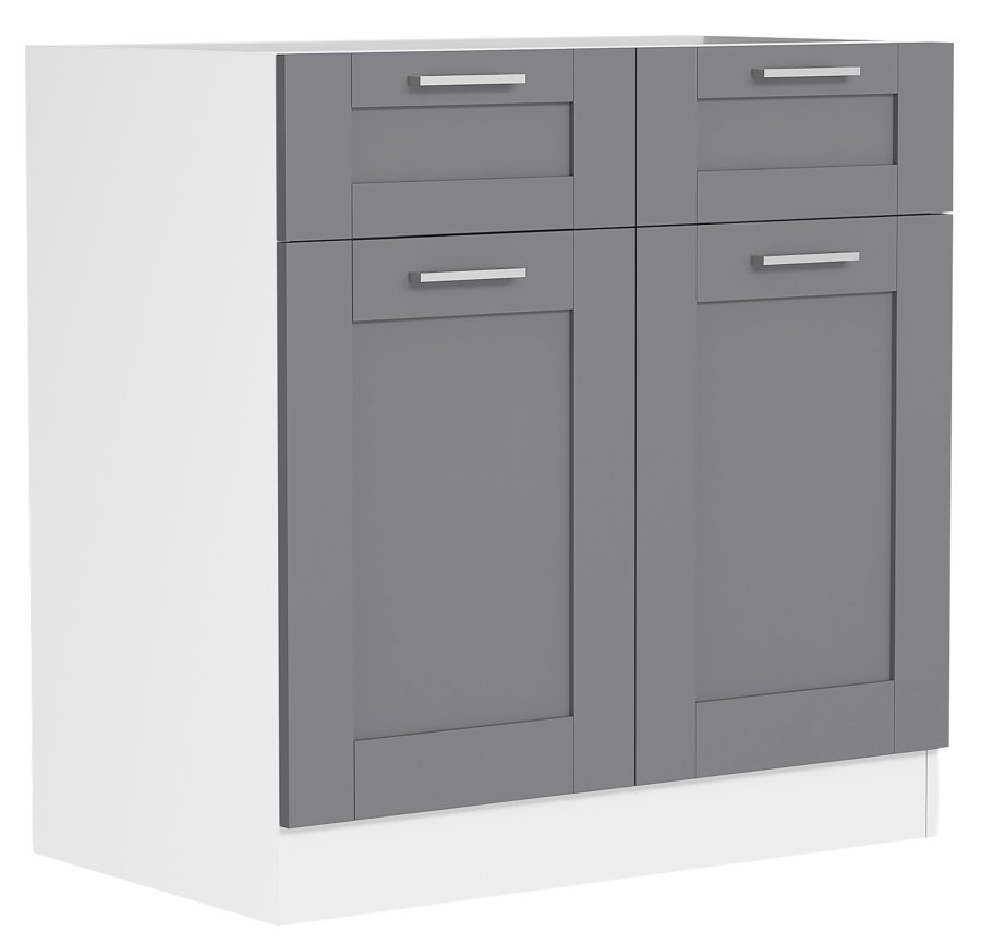 VCM NORDIC Colura Küchenunterschrank, m. 2 Türen, 1 Schublade, 1 Einlegeboden - Holz anthrazitgrau/weiß (B:80)