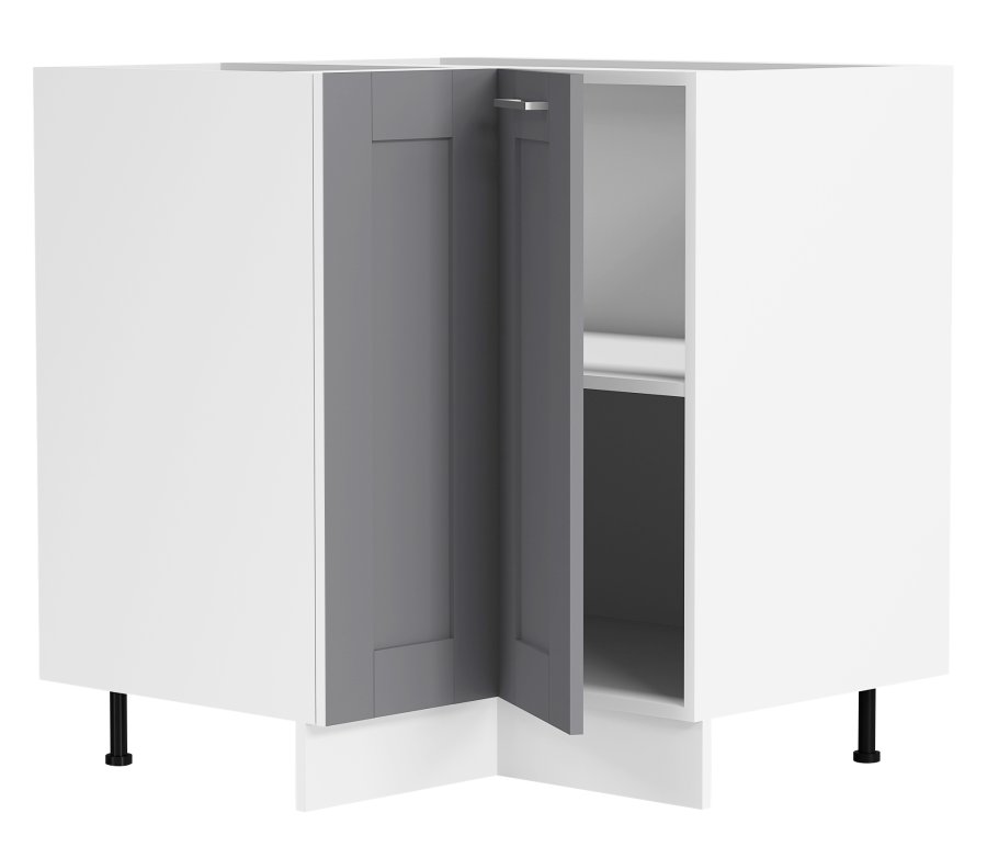 VCM NORDIC Colura Küchen-Eckunterschrank, m. 1 Tür und 1 Einlegeboden - Holz anthrazitgrau/weiß (B:76)