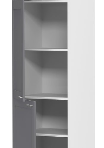 VCM NORDIC Colura kjkken hyskap, m. 3 drer og 4 hyller - antrasittgr/hvit tre (B:60)