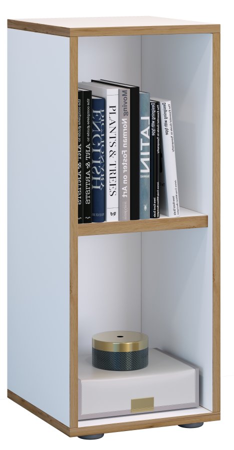 VCM NORDIC Salia B30 Büroregal, mit 1 verstellbaren Boden - Weiß und Naturholz